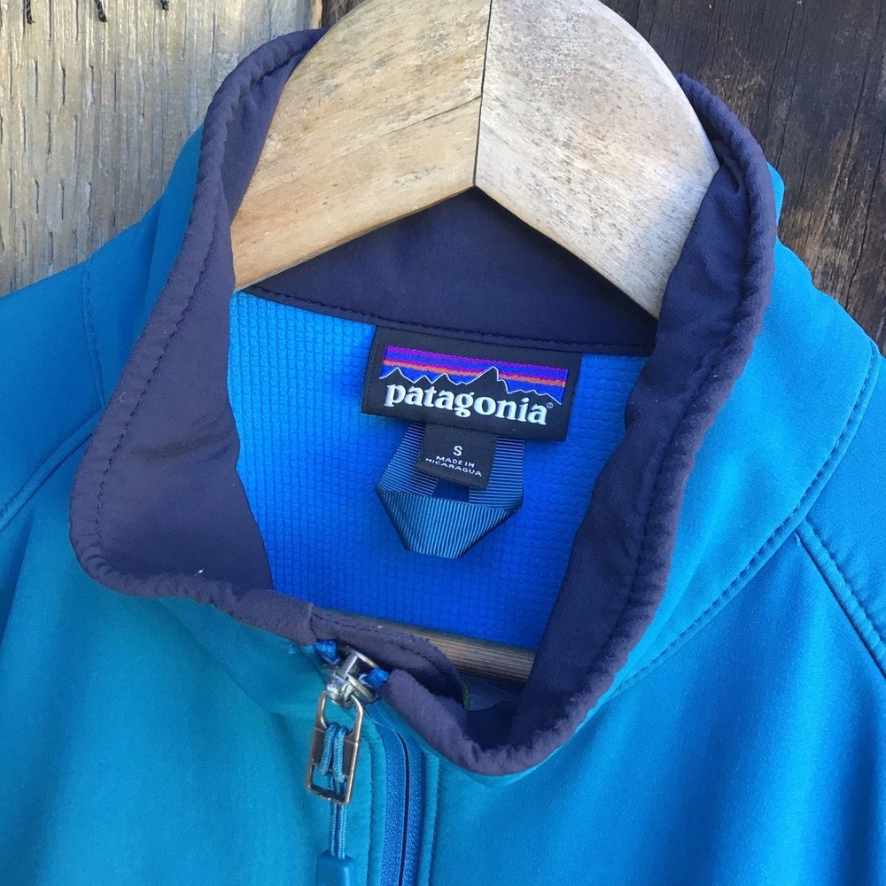Patagonia Adze Hybrid Soft Shell Jacket Men's Small Blue Polartec - Picture 7 of 12